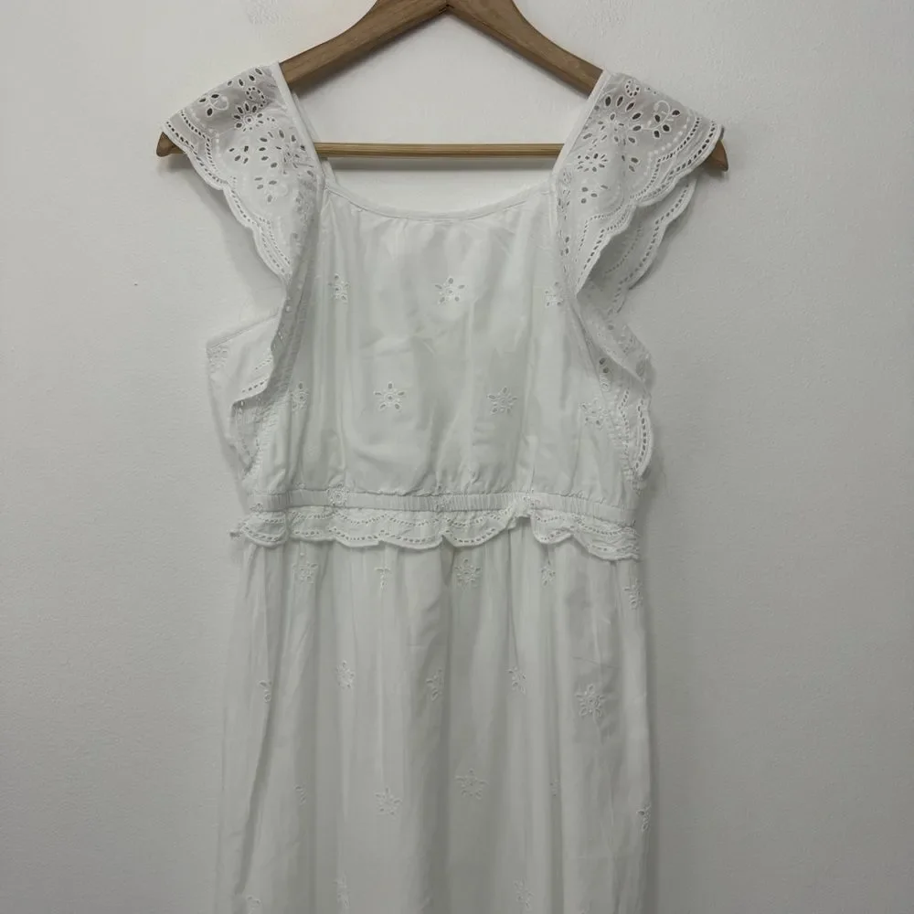 Justice White Eyelet Lace Maxi Dress Size 14